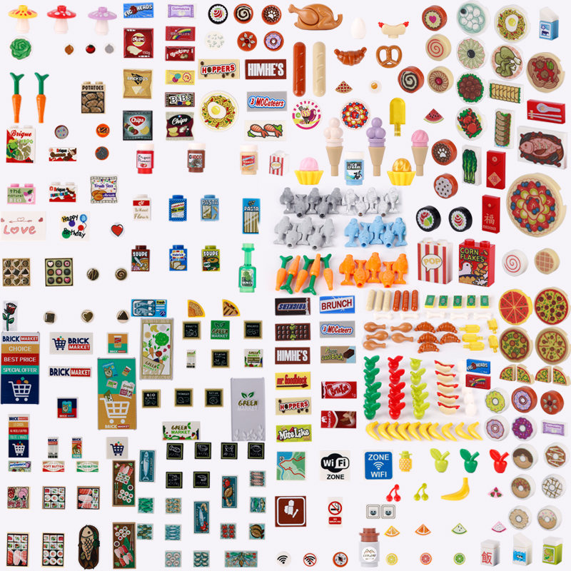 Board Game Ww2 - MOC City Street Figures Food Printed