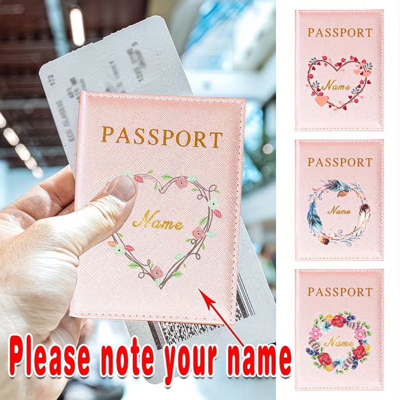 Card Sleeves Protector - Customized Name Passport Sleeve Cover PU