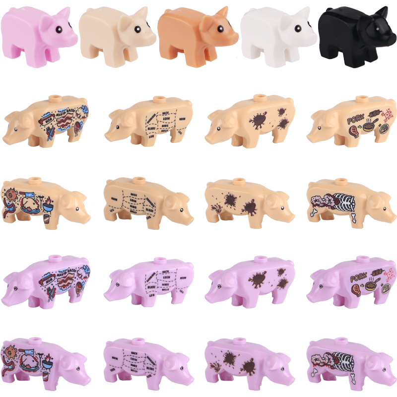 Board Game Ww2 - MOC City Pig Animal Figures Building