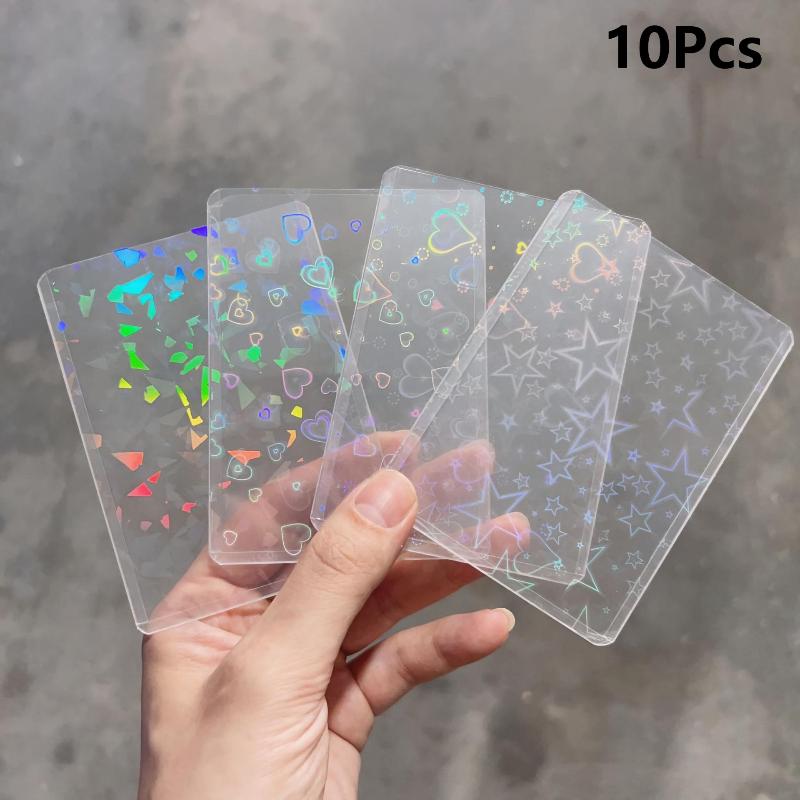 10Pcs Holographic Laser Clear  - Card Sleeves Protector 评论和价格