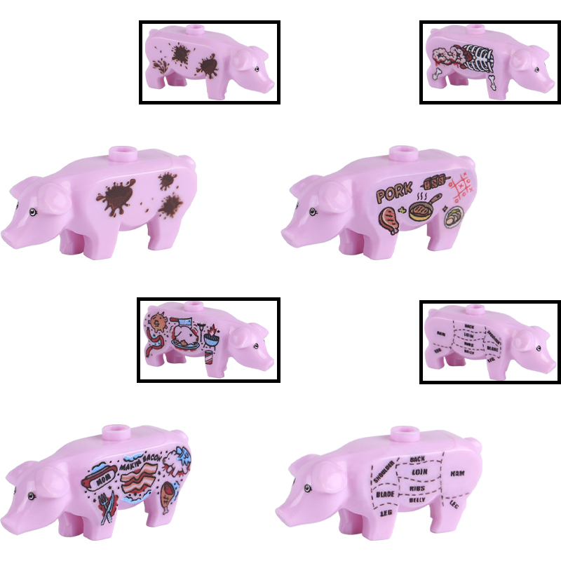 MOC City Pig Animal Figures Bu - Board Game Ww2 评论和价格