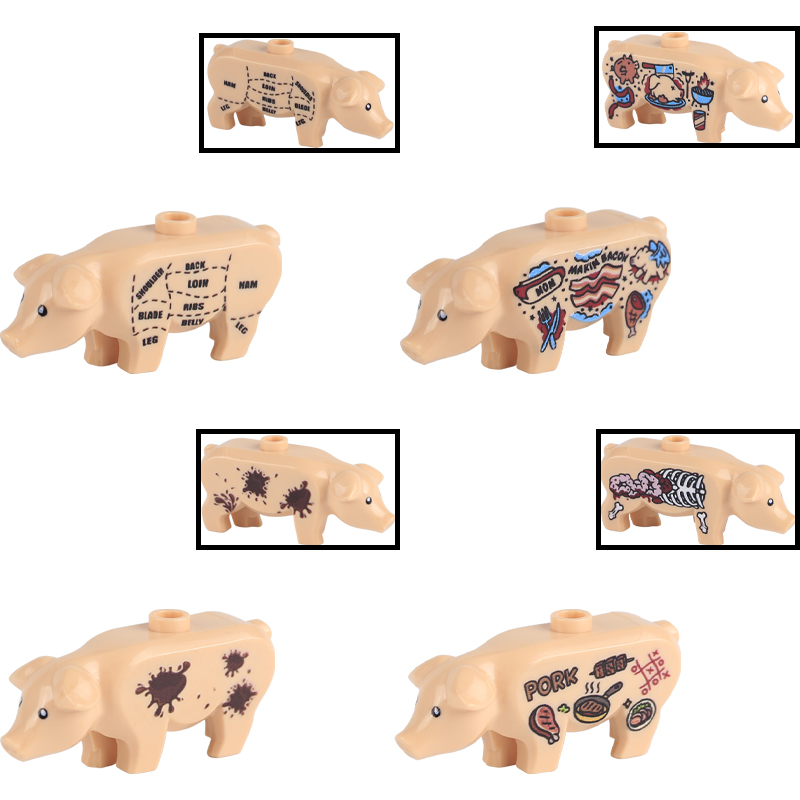 MOC City Pig Animal Figures Bu - Board Game Ww2 评论和价格